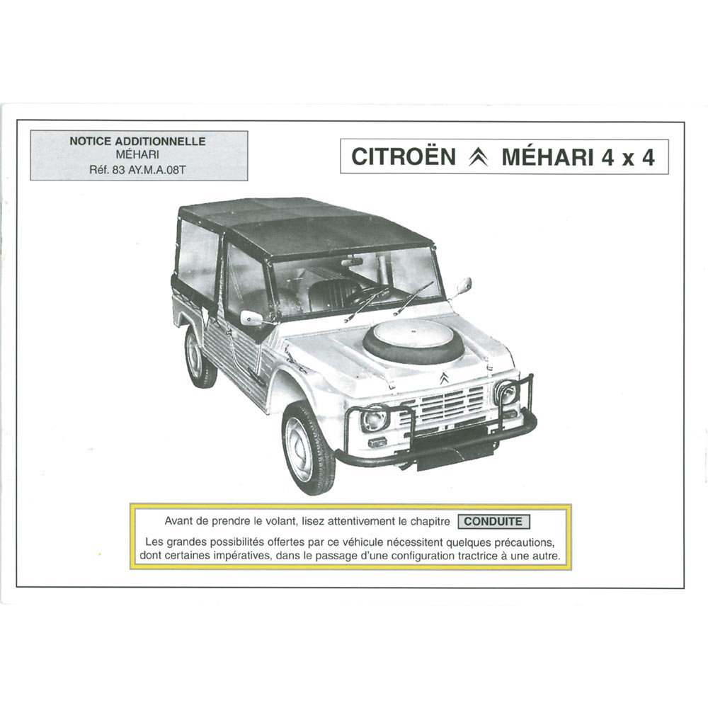 Libretto uso e manutenzione Méhari 4x4 (in francese)